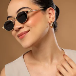 bob | golden oval sunglasses | black lens mg5182